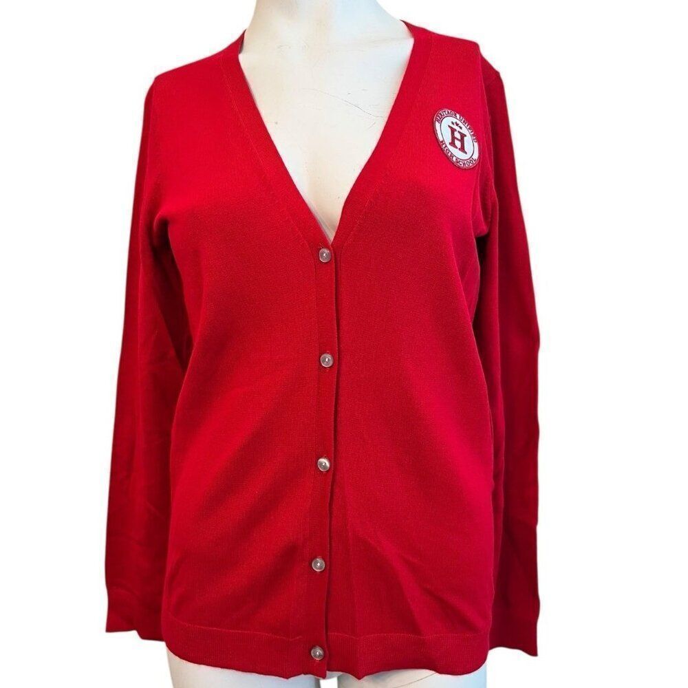 Cobra Kai Ladies XS Red Cardigan Heritage Unified High School Varsity Sweater